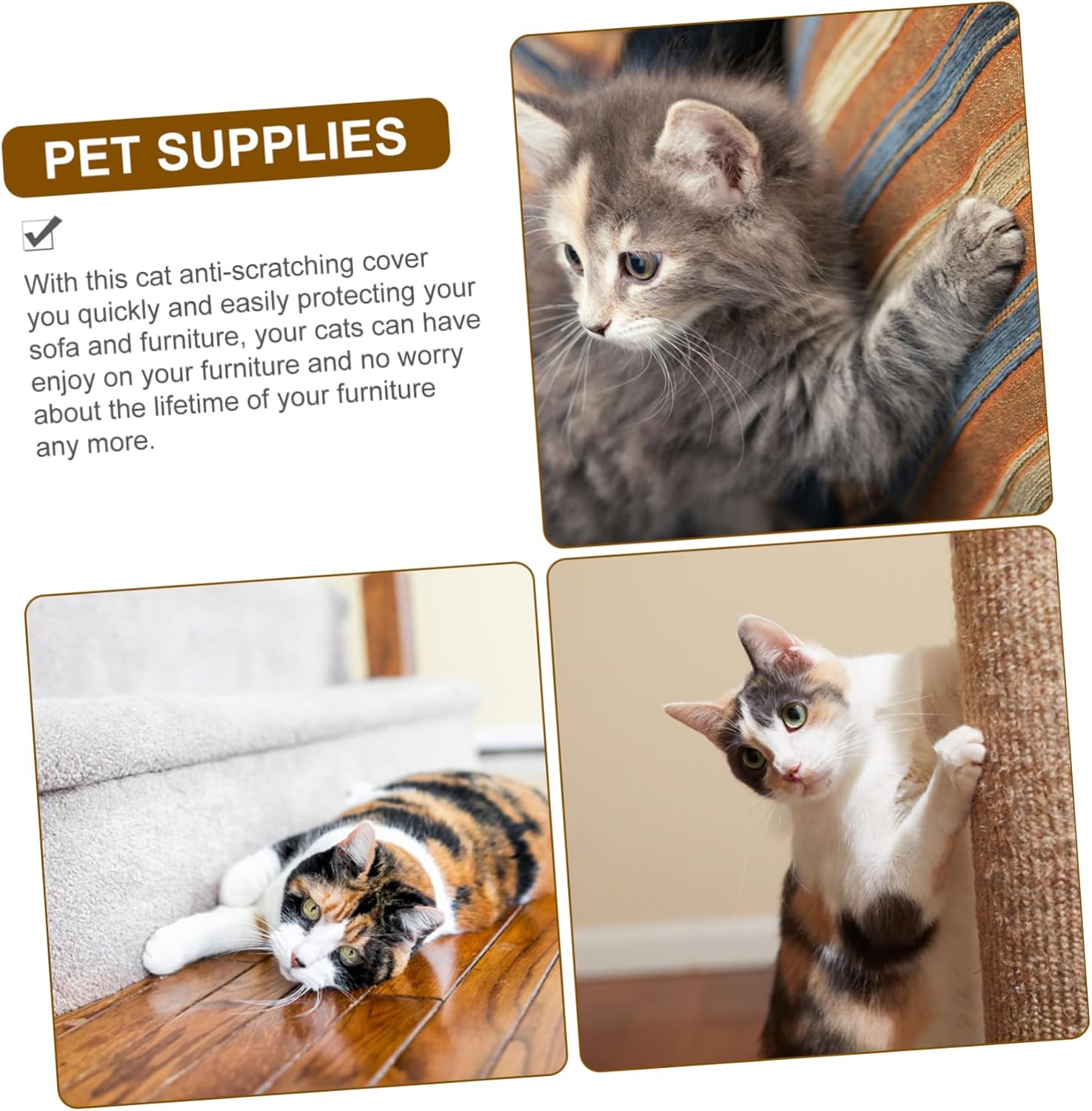 Cat Claw Cover Scratching Protective Mat for Sofa Armrests Light Grey Cover Pet Scratch Protector for Home and Office Furniture