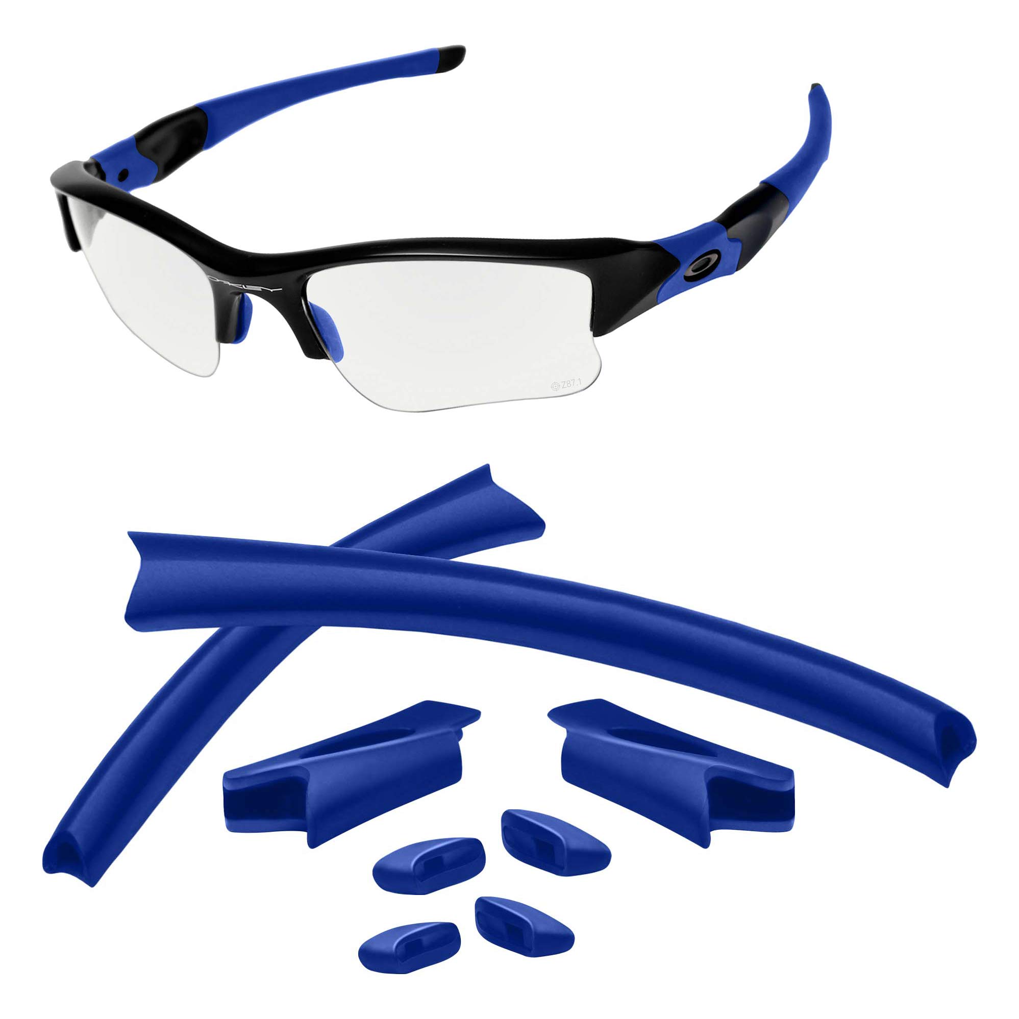 AOZAN Replacement Earsocks & Nose Pads For Oakley Flak Jacket/Flak Jacket XLJ Sunglasses - Deep Blue