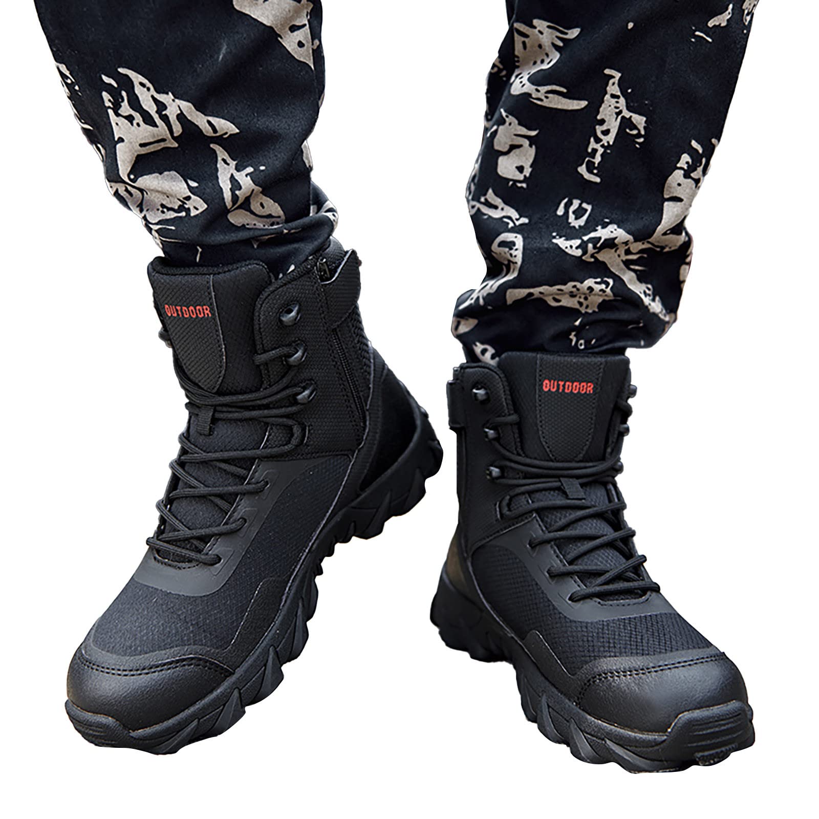 Botas de combate para hombre, de piel, antideslizantes, impermeables, botas
