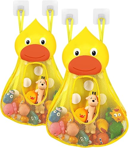Linkidea Organizador de juguetes de baño, soporte organizador de juguetes de bañera, soporte de red de almacenamiento de juguetes de baño con