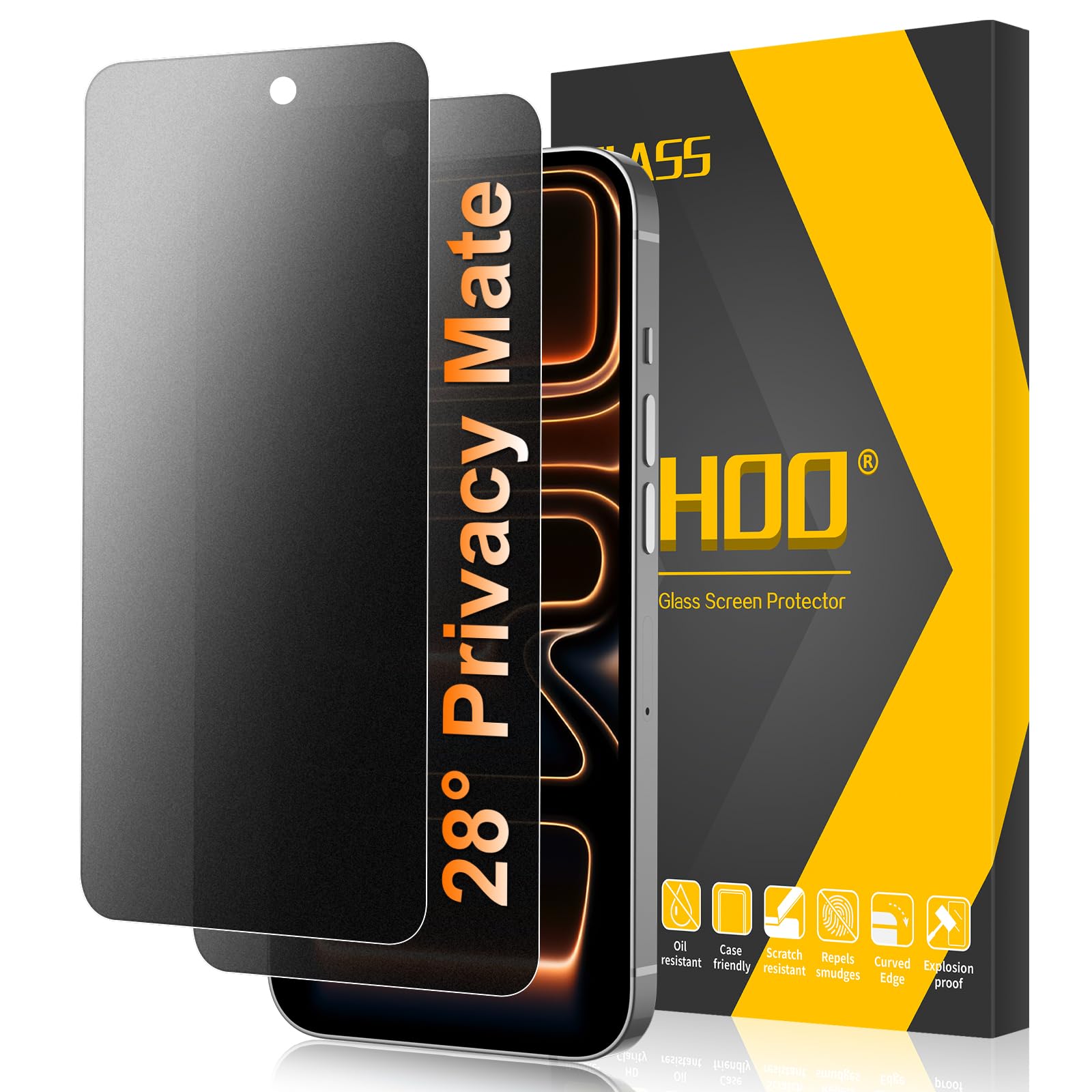 2 Piezas para iPhone 17 Pro Max Protector de Pantalla Mate Privacidad | 28° Antiespía, Antireflejo, Antihuellas, Tacto Cómodo, Fácil Instalación, 9H Pelicula Cristal Vidrio Templado