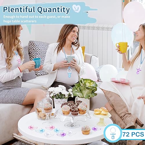 Miniatura 6 de 72 chupones para baby shower, chupetes de plástico de 2.75 pulgadas para juego de baby shower, decoración de baby shower, bricolaje, revelación de