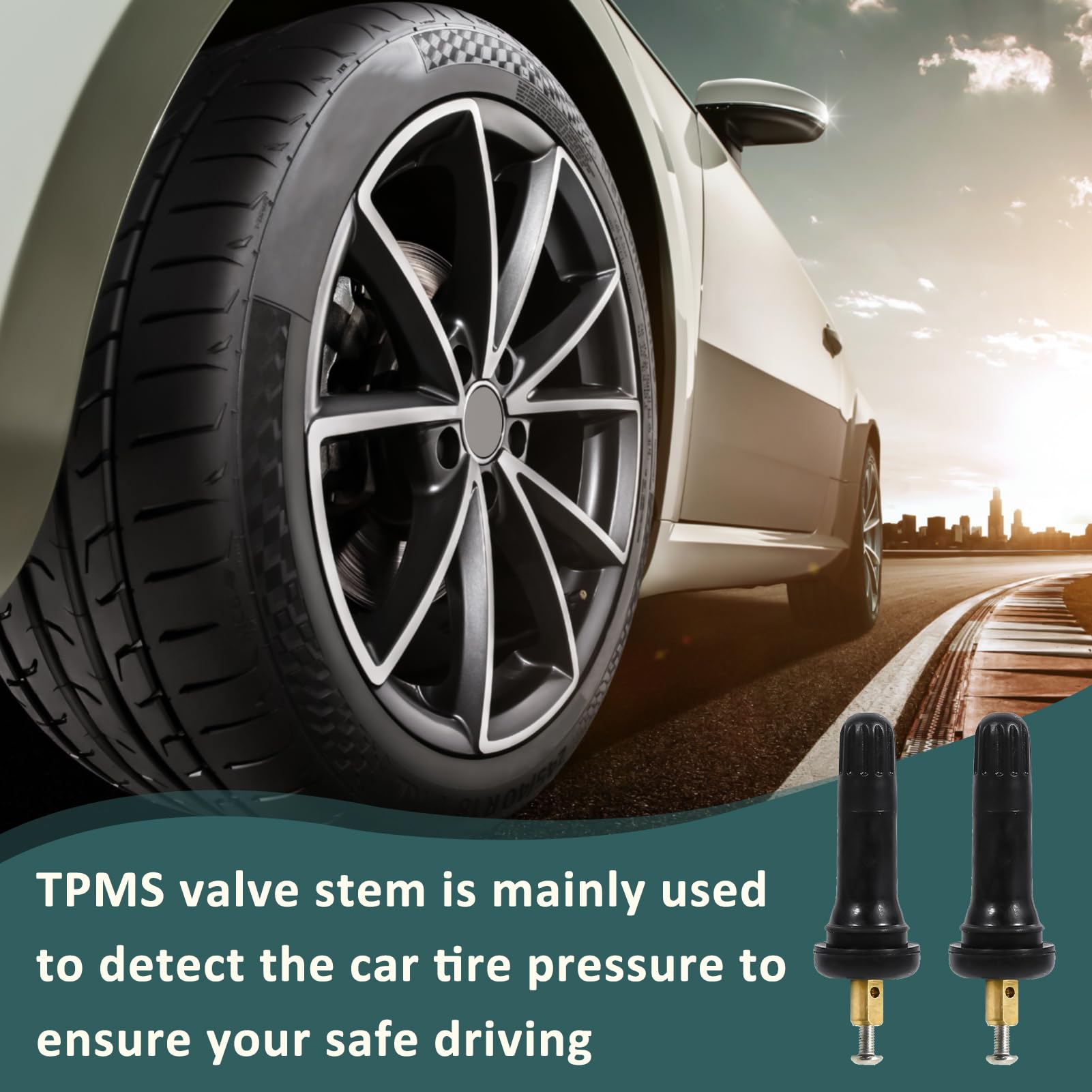 ACCRETION 4 Pezzi TPMS 20008 Stelo Valvola Pneumatico A Scatto In Gomma Stelo Valvola Tubeless Adatto Per Fori Cerchio Da 0453 Pollici Su Pneuma~p127764362