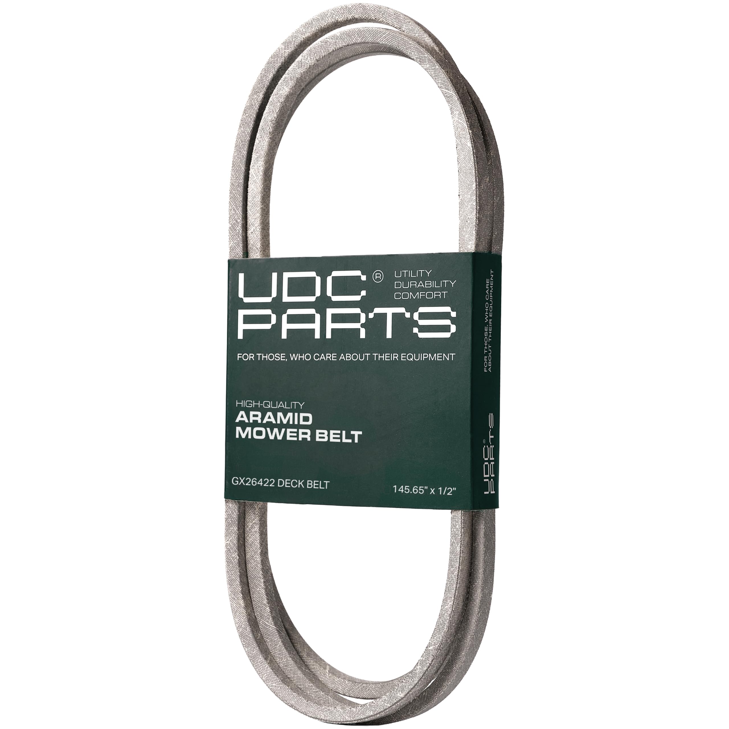 UDC Parts GX26422 - Correa de transmisión para cortacésped, cable de Kevlar, 370 cm y 1 cm de grosor, para John Deere giro cero