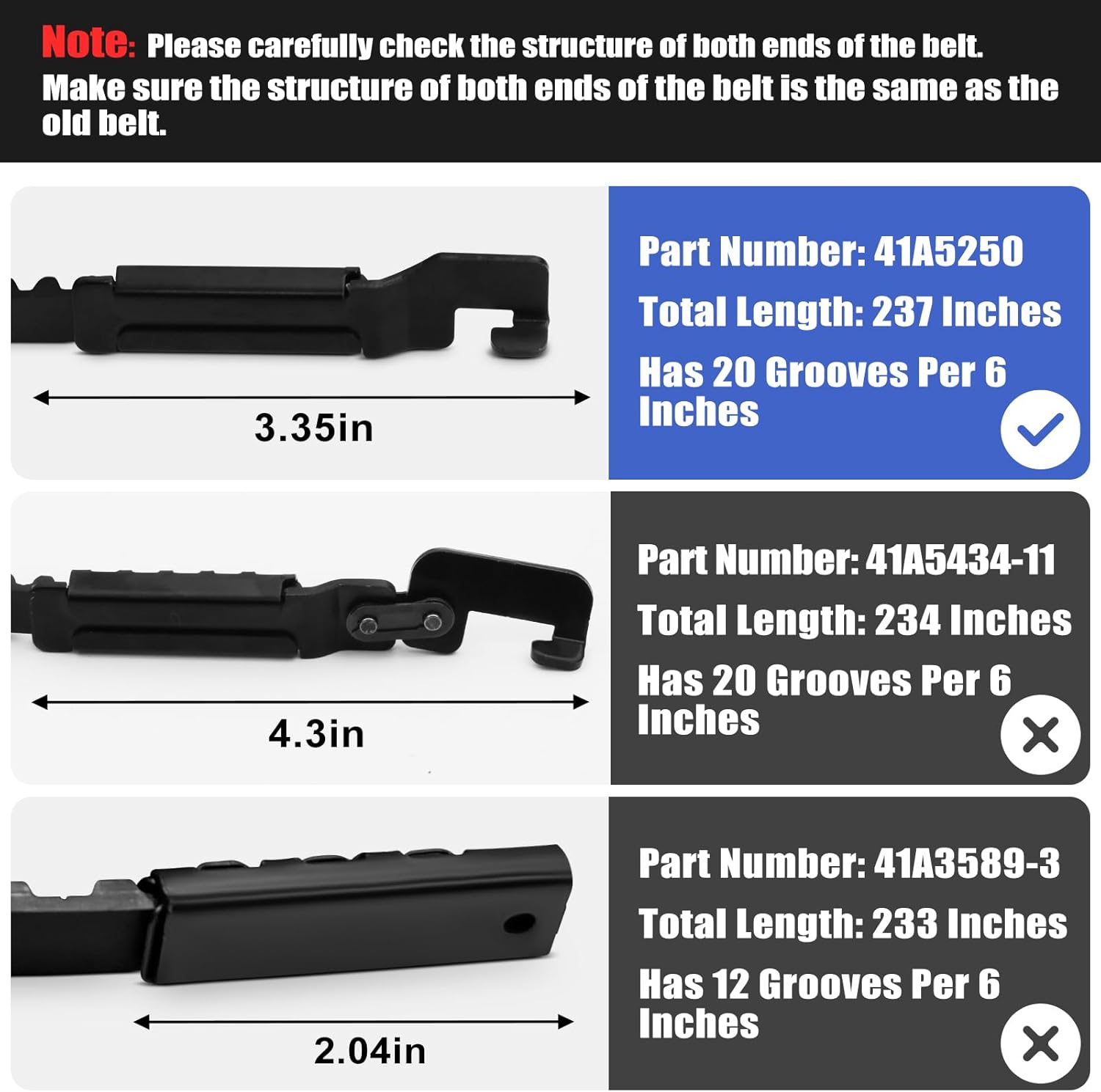41A5250 Garage Door Drive Belt Assembly for 7' Liftmaster, Sears, 237" Chamberlain Garage Door Opener HD600, WD952KD, WD952KLD, WD822KD, WD912KS