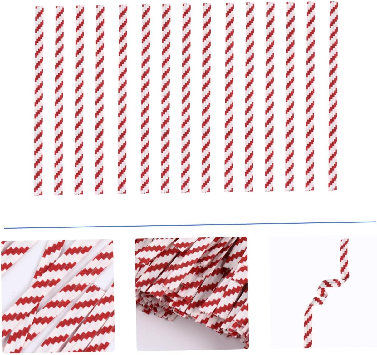 1400pcs Red White Stripe Bread Bag Ties Baking Packing Ribbon Closure Ties for Bakery Packaging and Dessert Candy Bags