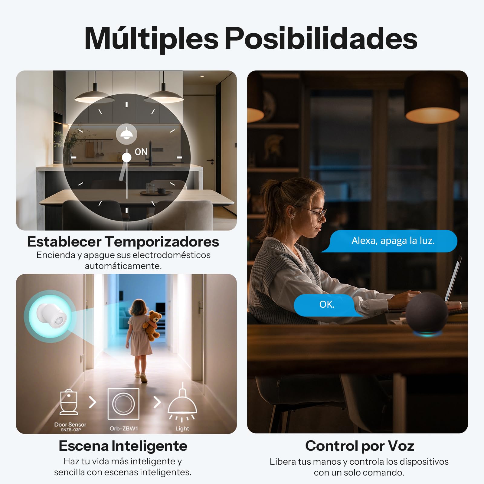 SONOFF Fusion Orb-ZBW1(ZBMINIR2-E) Interruptor Inteligente Zigbee 3.0 de Pared, 1 Gang, Funciona con Alexa, Google Home y Home Assistant, Automatización del Hogar, Carga de 10A