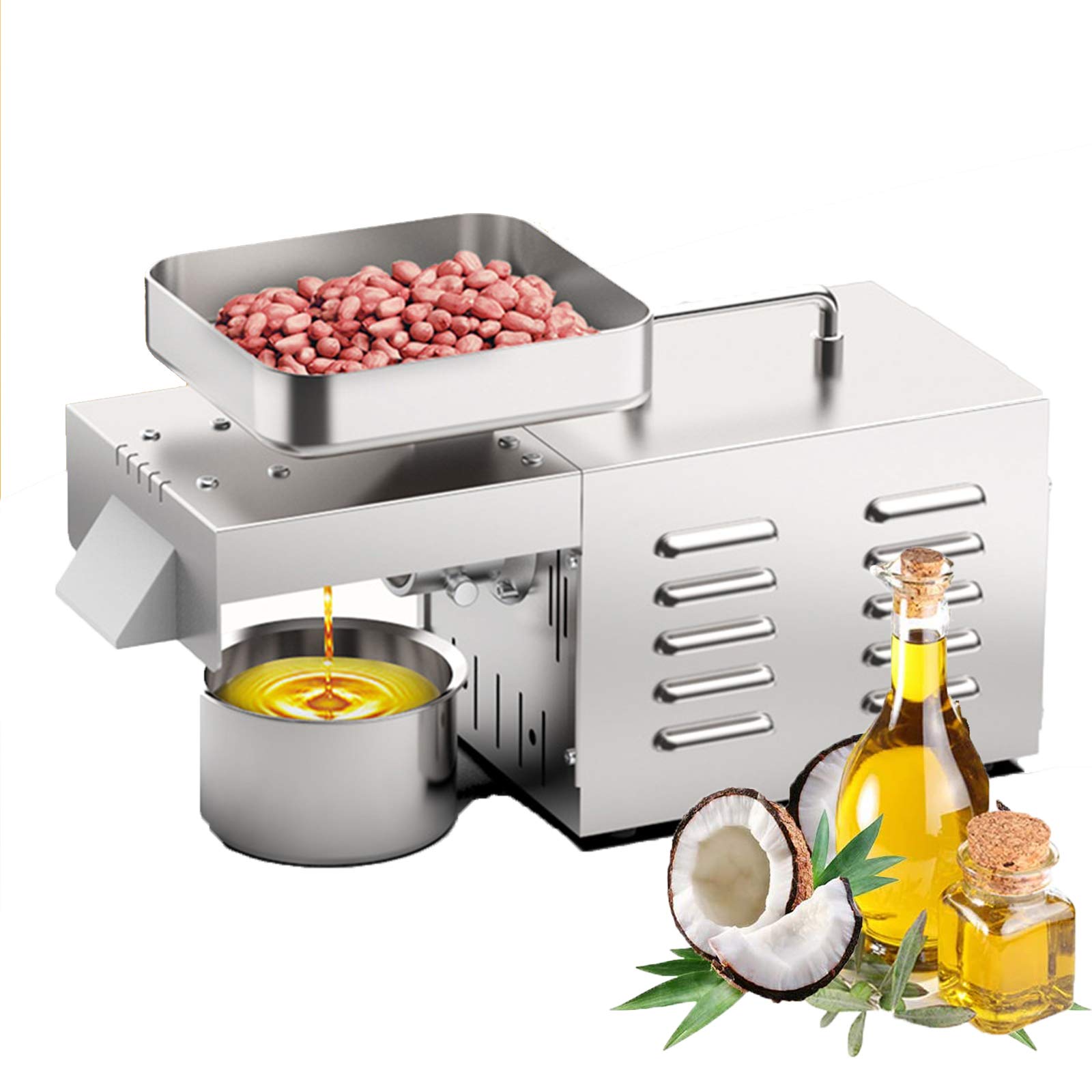 MYUYEE Oil Press Machine Household Oil Press Extractor Automatic Organic Oil Expeller For Peanut Canola Sesame Walnut Linseed Almond Camellia