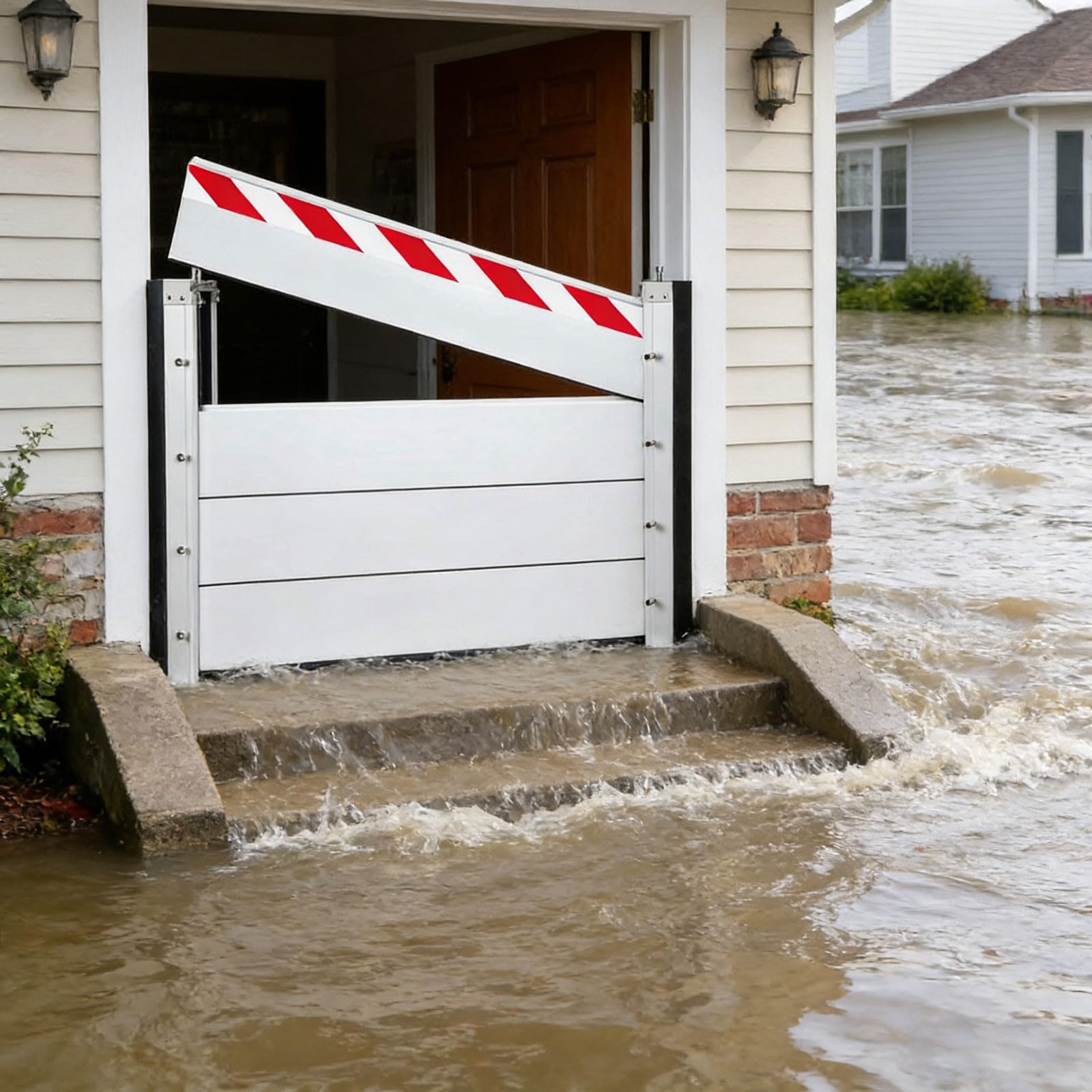 Barrera contra inundaciones de agua para puerta y kit umbral alto 8