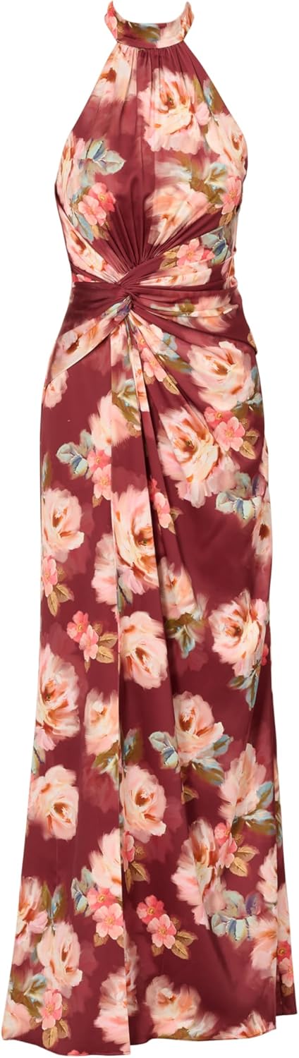 Adrianna Papell Women's Printed Satin Long Dress - Image 5