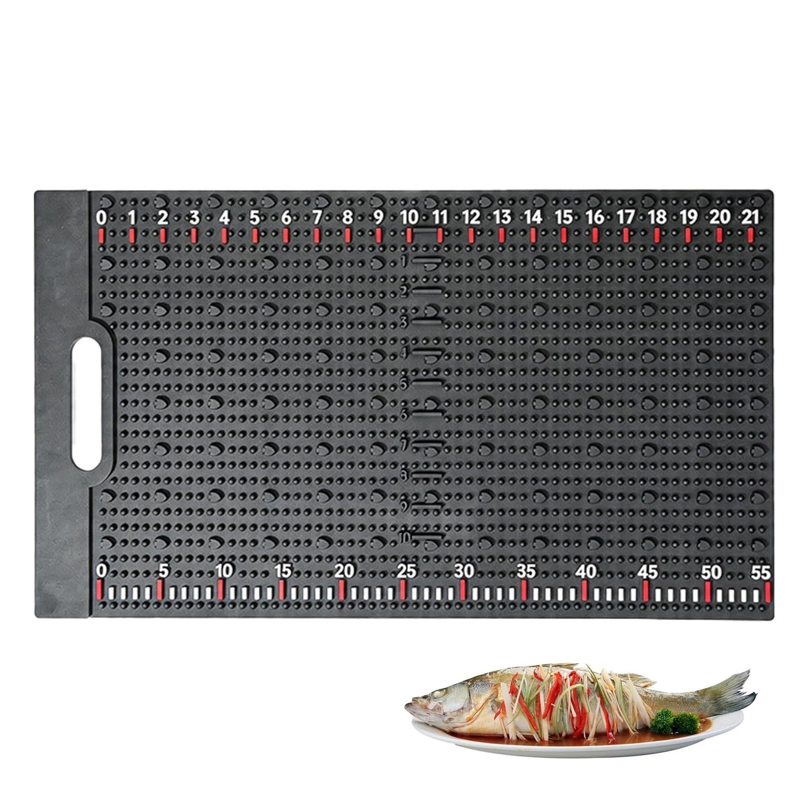 Estera para filetes de pescado en PVC con tabla de cortar mediana y regla