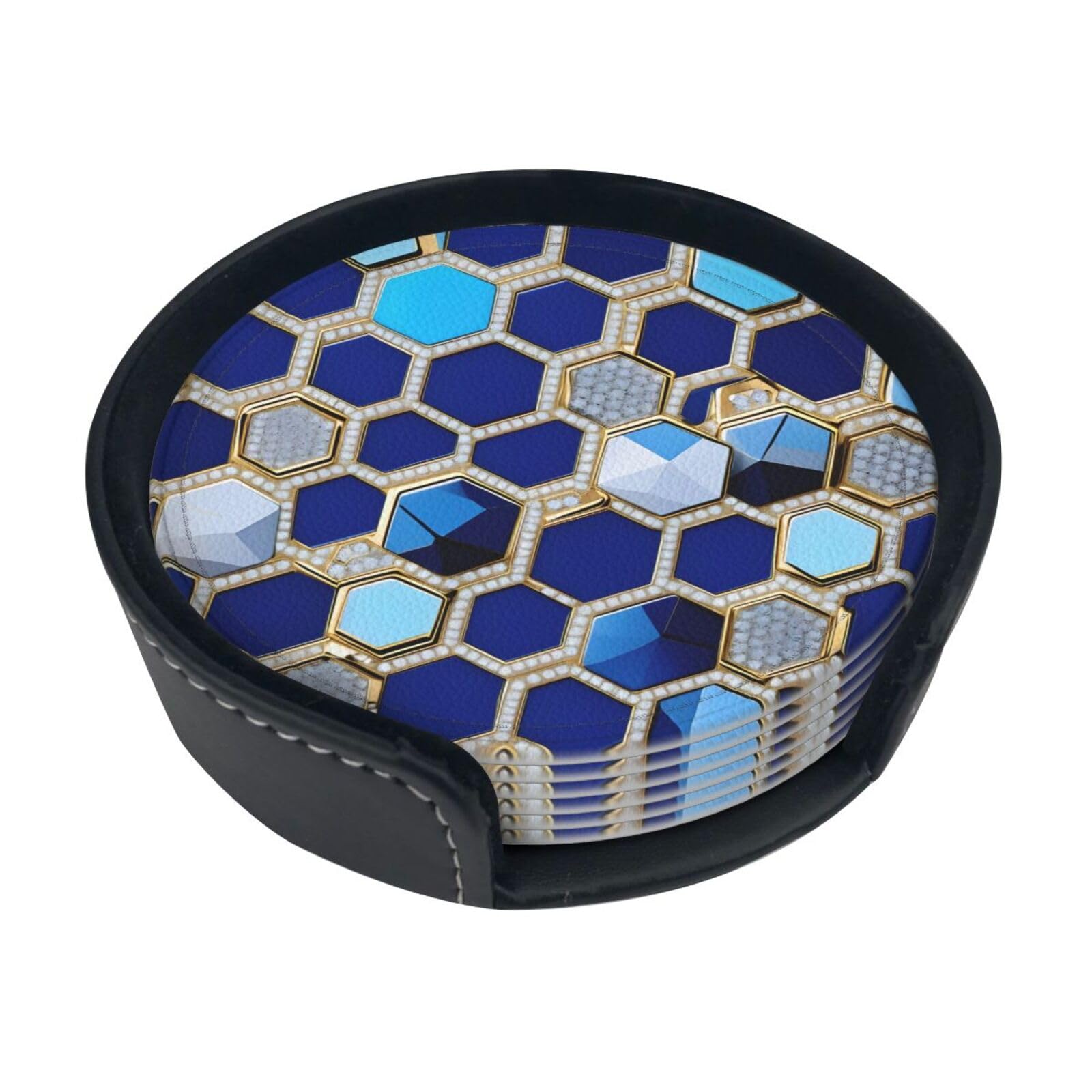 Sous-verres hexagonaux bleus pour pendaison de crémaillère chic