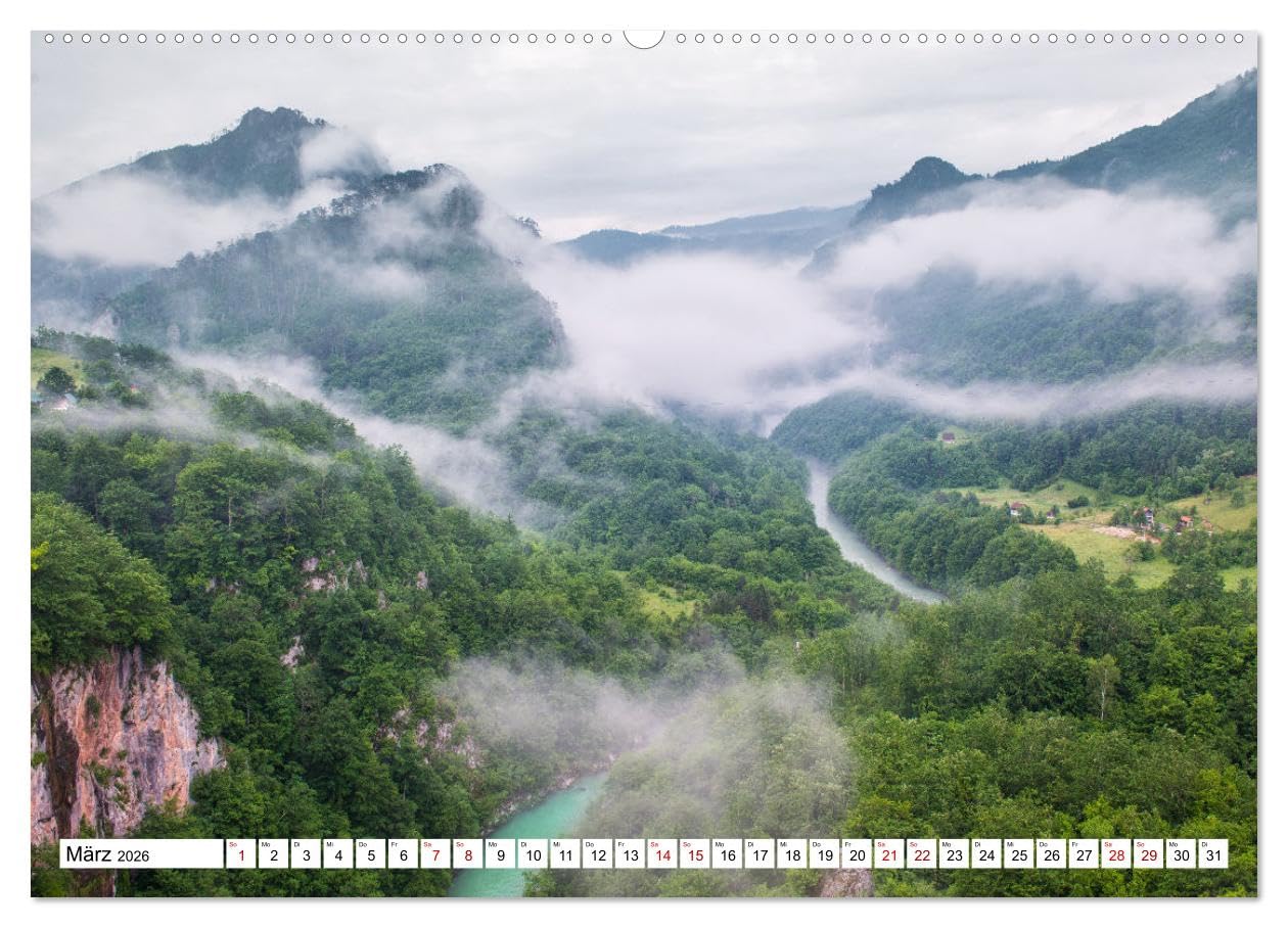Montenegro - Das Land der schwarzen Berge (hochwertiger Premium Wandkalender 2026 DIN A2 quer), Kunstdruck in Hochglanz: Land im Balkan mit traumhaften Landschaften (CALVENDO Orte)