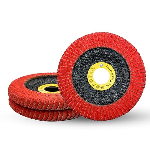 WA 3PACK - 4 12 pulgadas x 78 pulgadas, cerámica VSM, disco de solapa de borde curvado para soldadura de filete, tipo radial curvo, disco de lijado