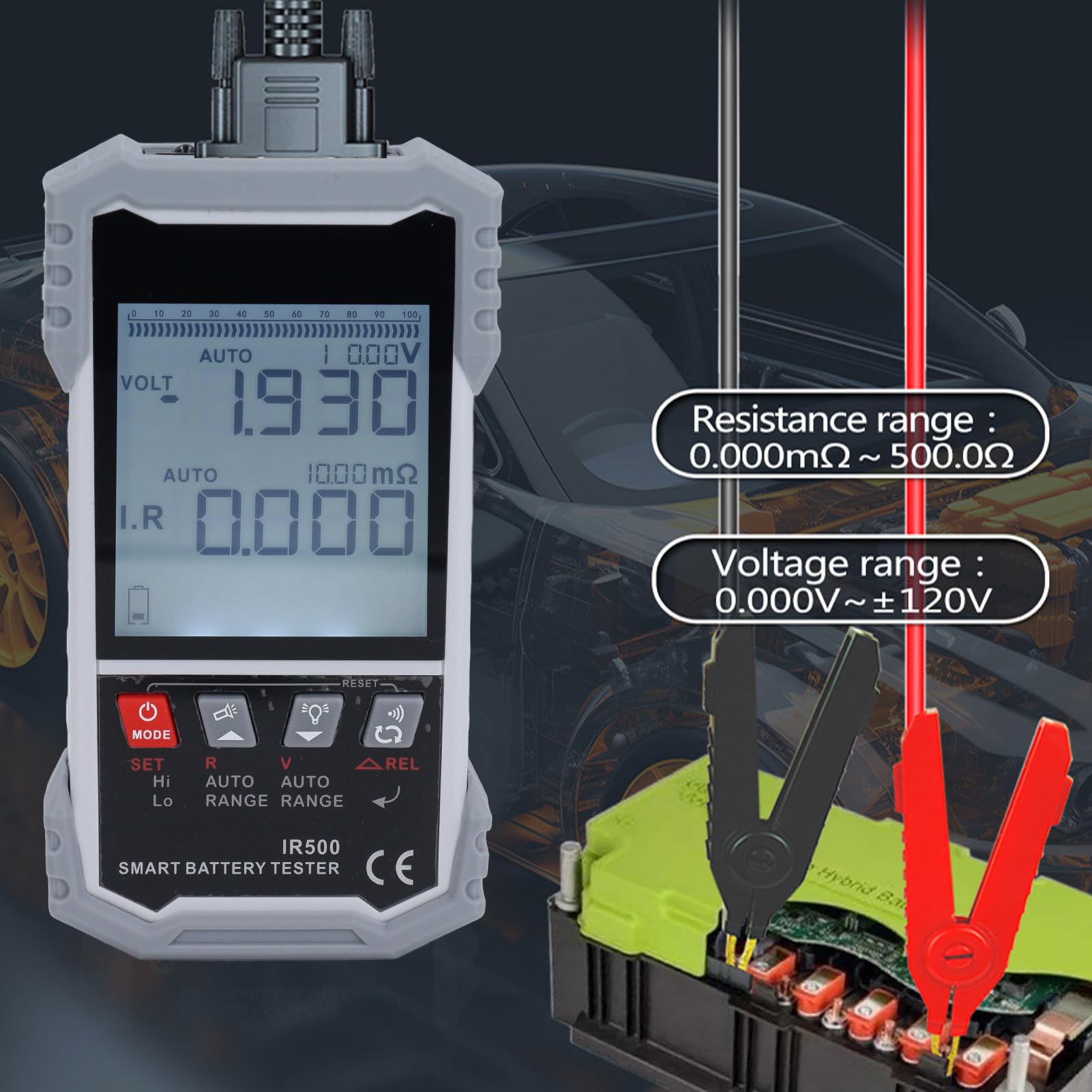 Tester Baterii, Bardzo Dokładny Miernik Rezystancji Wewnętrznej z Wyświetlaczem LCD TN HD o Przekątnej 3,2 Cala do Pomiaru Napięcia 0–120 V