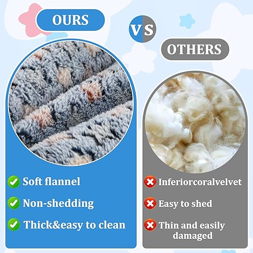 Miniatura 11 de Cama de conejo de 15.7 x 14 pulgadas, cama cóncava acolchada para animales pequeños, tapete de felpa con almohadas de algodón para conejillos de Azul