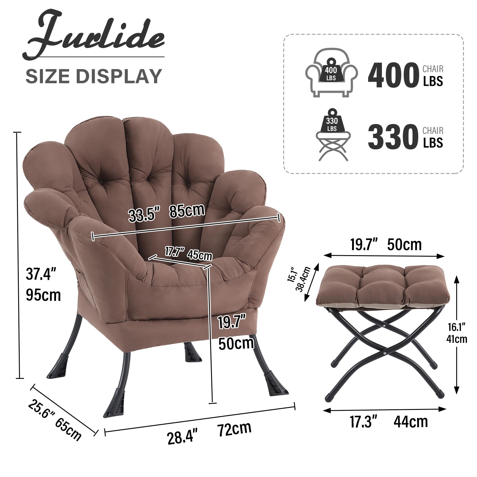 Amazon.co.jp: Furlide レイジーチェア オットマン付き モダン