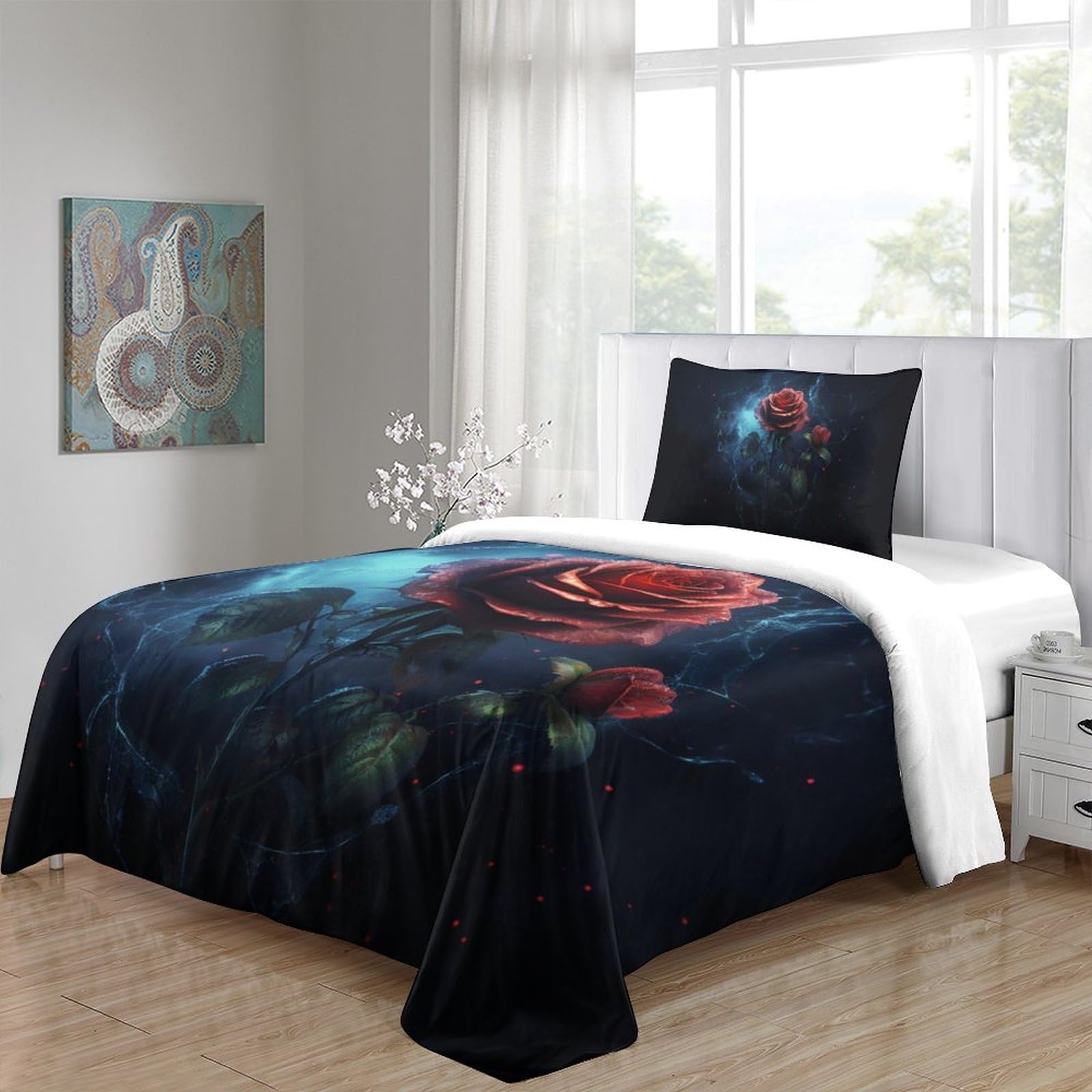 Set di biancheria da letto con stampa 3D, con copripiumino e federa, morbido, per bambini e ragazzi, per camera da letto, copriletto, per letto singolo (135 x 200 cm)