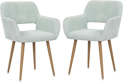 Miniatura 36 de KCC Silla de escritorio peluda, silla de piel sintética moderna de mediados de siglo para niñas adolescentes, cómodo sillón con patas de metal