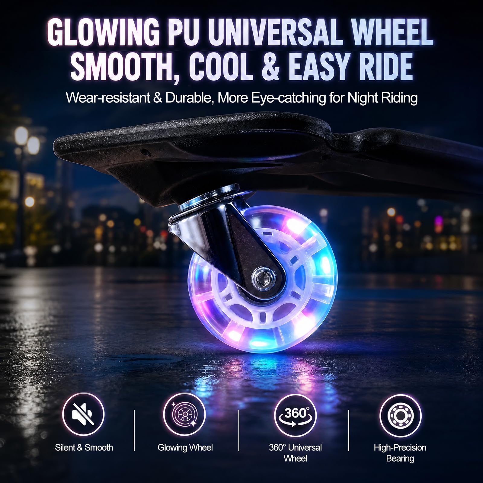 Waveboard Snakeboard Kinder LED Rollen, Caster Board | Anti-Rutsch-Oberfläche, 180° Drehung, leicht Robust aus ABS, für Kinder Erwachsene, Fördert Balance & Koordination
