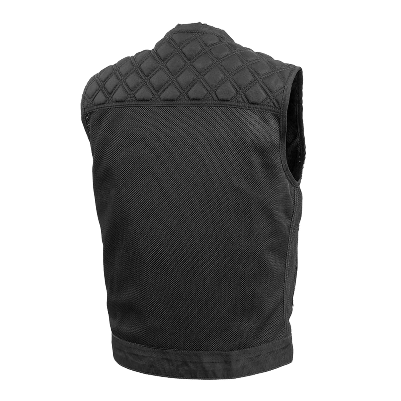First Mfg Co Downside Men's Moto Mesh Vest: Cordura, Conceal Carry Pockets, Mesh Lining, Easy Access Zips, YKK Zippers