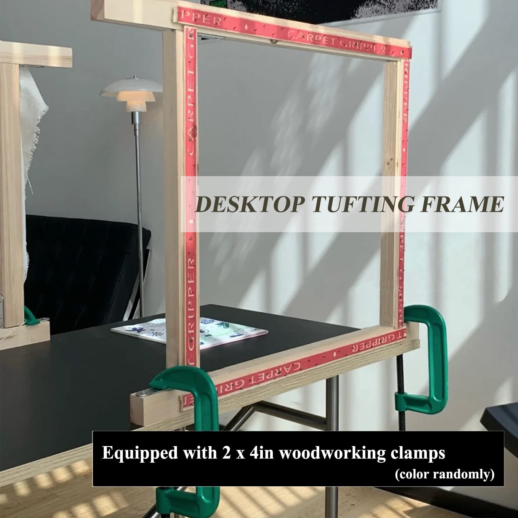 70x70cm Wooden Instant Tufting Frame with Plastic Clip Yarn Feeder Easy To Assemble Tufting