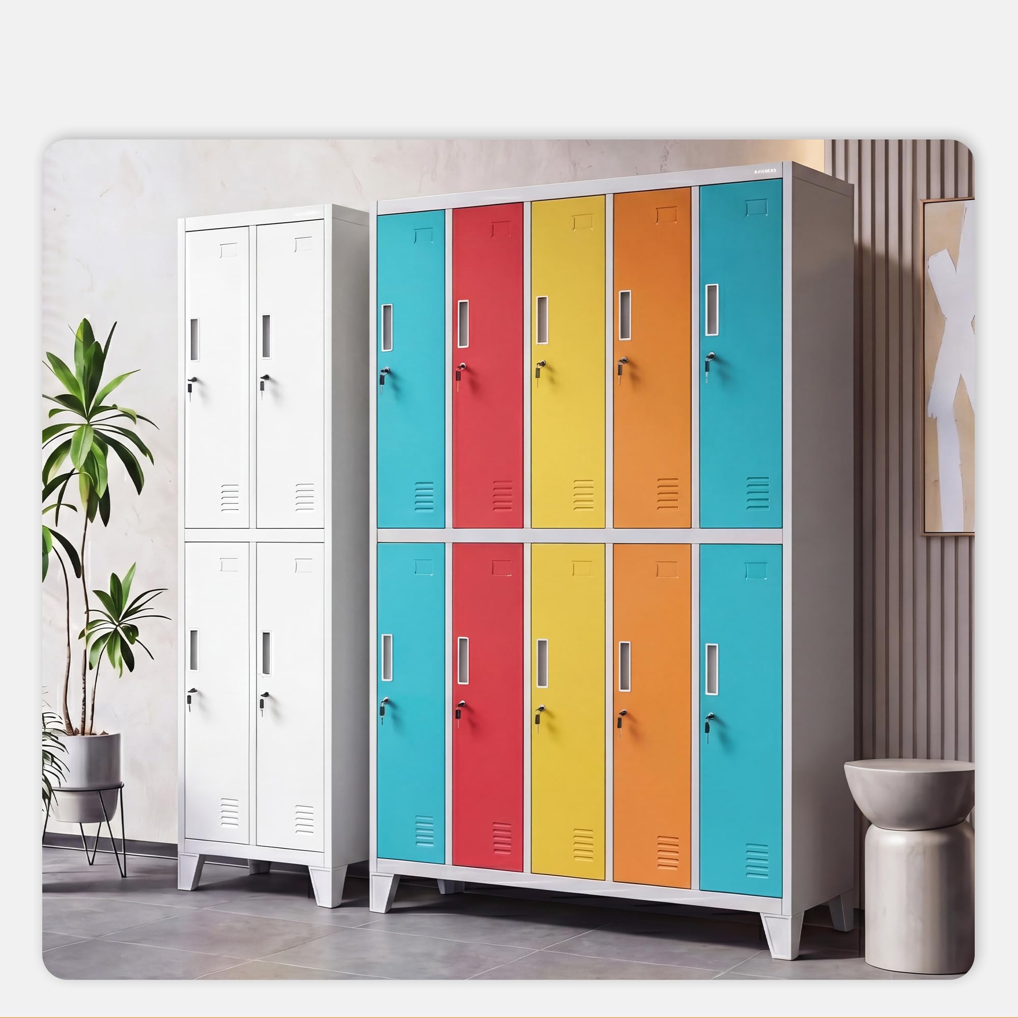 Jan Nowak Taquilla Vestuario Metálica 10 Puertas USB C, 172 x 136 x 45 cm
