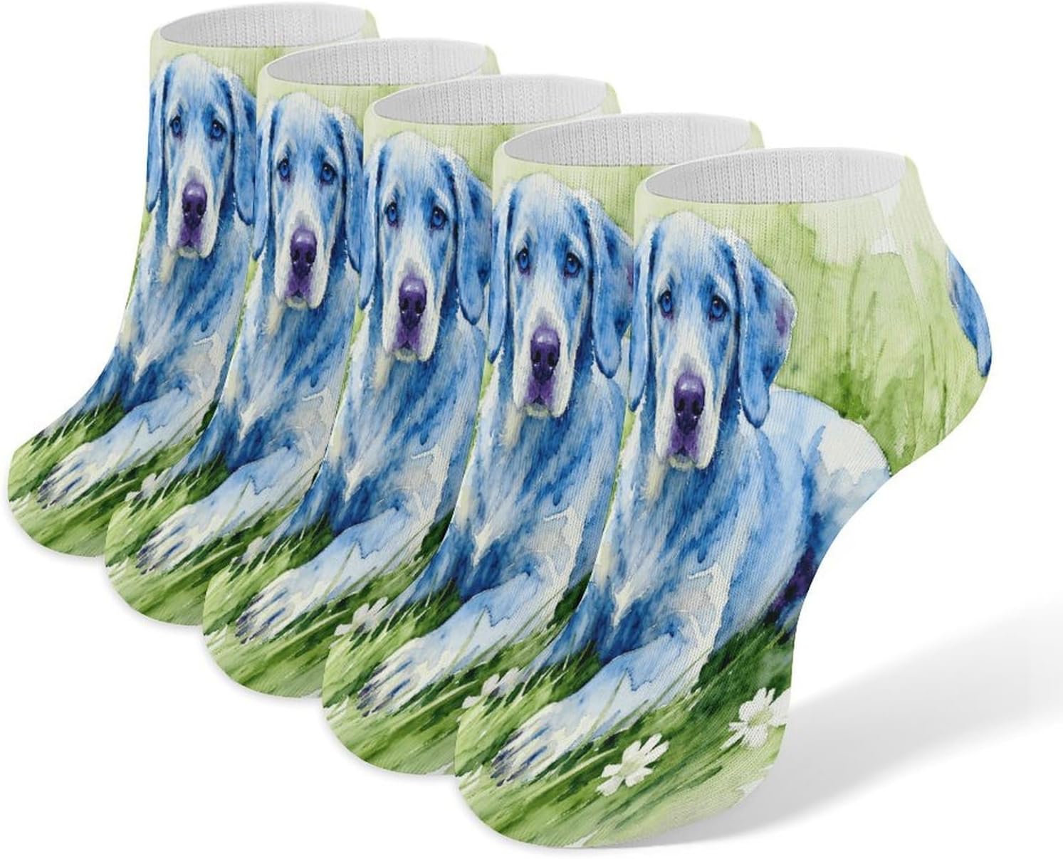 Blue Dogs Crew Sock for Men Women Funny Novelty Socks Athletic Ankle Socks Comfort Soft Low Cut Tab Sock 5 Pairs
