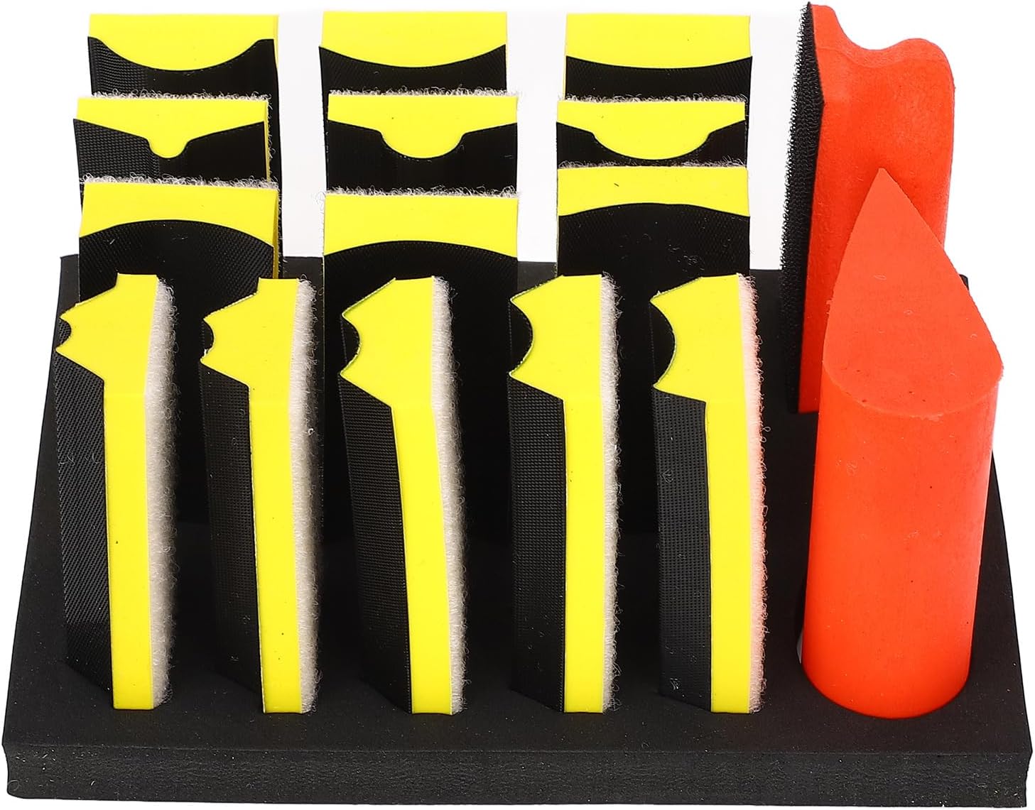 Acouto 16-Piece SelfAdhesive Sanding Block Set for Polishing Wood and Metal with Various Shapes for Irregular Surfaces