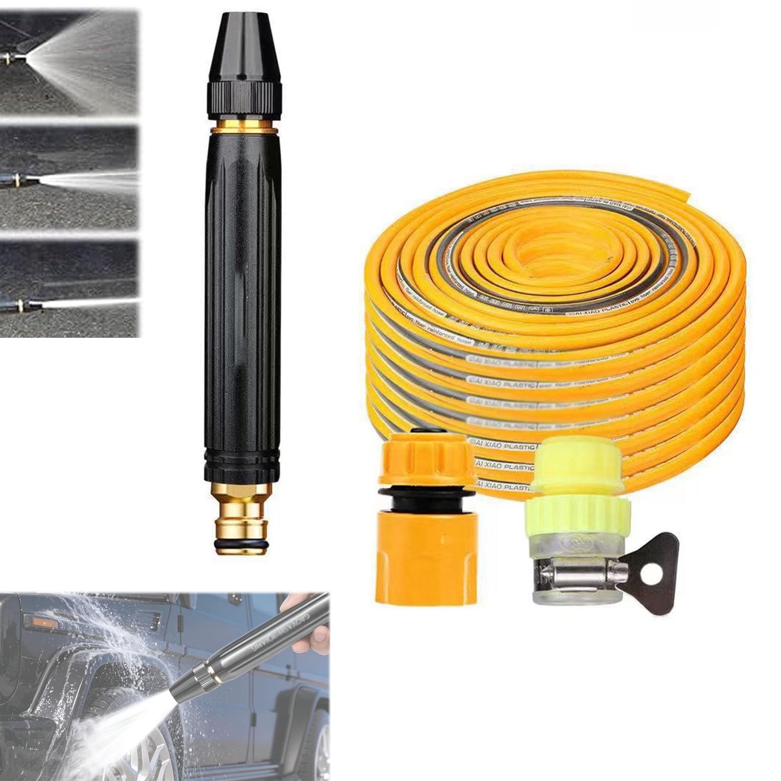 Pistola De Agua Alta PresióN for Lavado Autos Uso DoméStico con Boquilla Intensificadora; Pistola De Agua Alta PresióN for Lavado De Autos Uso DoméStico con Manguera(30m)