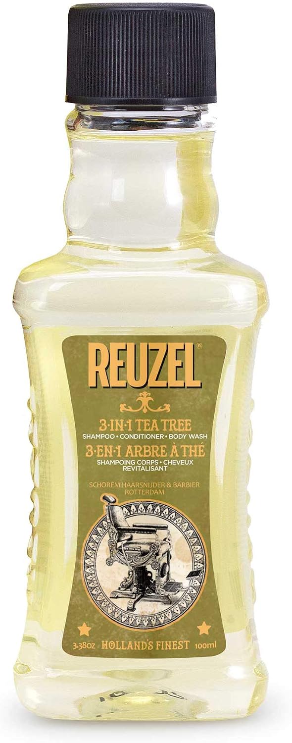Reuzel 3-In-1 Tea Tree Shampoo, Cleanses Hair and Body, Soothes and Moisturizes Your Skin and Is Ideal for Overall Scalp Care