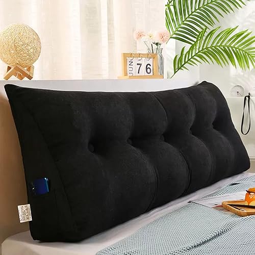 Almohada triangular grande de cuña de lectura, cojín de cabecera para reposo en cama, almohada de forro polar para cabecero, respaldo de soporte de