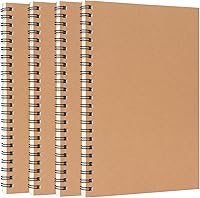 Vista 1 de Colorlife A5 Spiral Notebook 4 Pack Kraft Cover Ruled Journals Notebooks 7.9" x 5.5" Lined Journal Notebook 58 Sheets / 116 Pages for Student Office