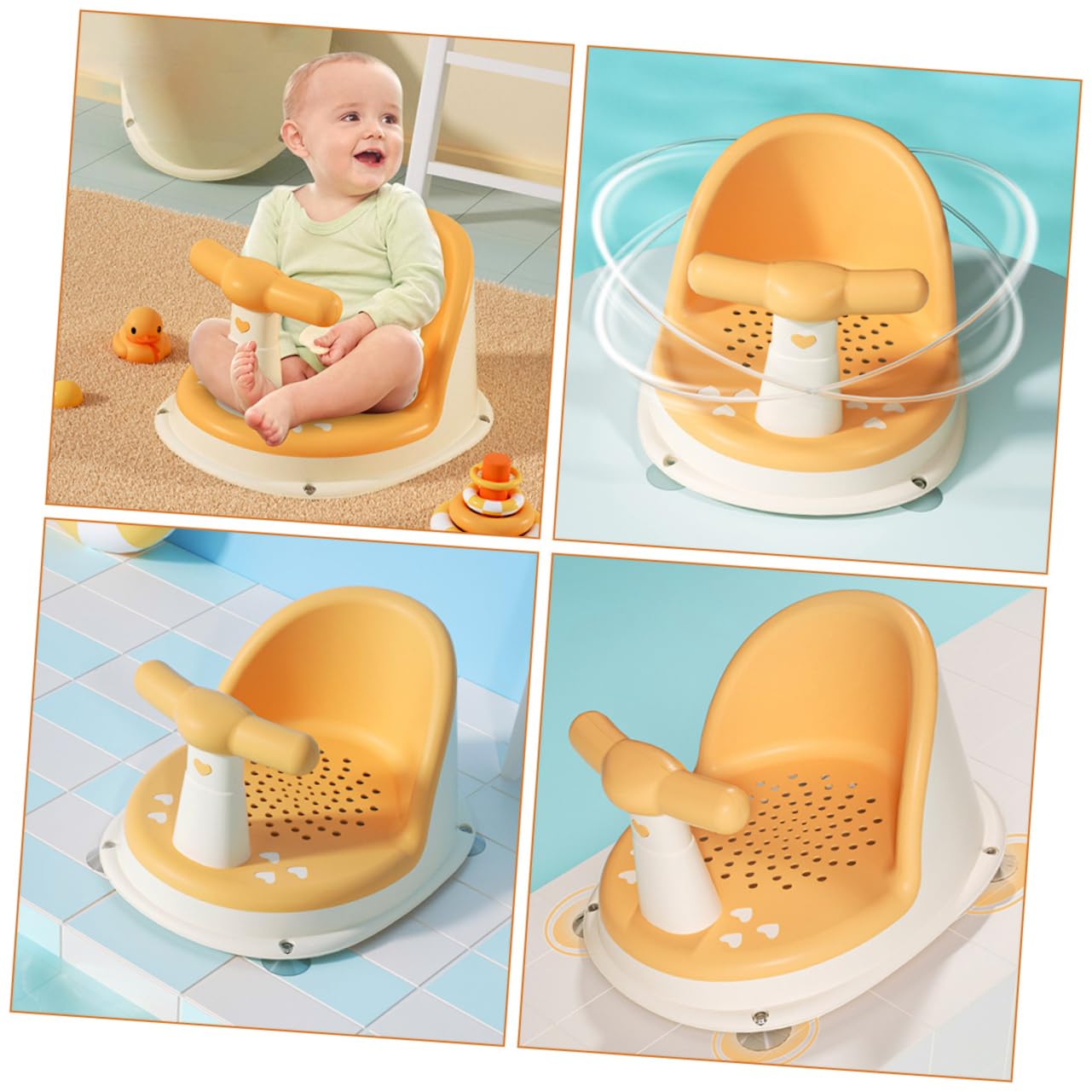 Siège de Bain Garçon Fille Mois Siège de Douche Tout-petit Ans Support de Bain Portable Nourrisson Garçon Fille