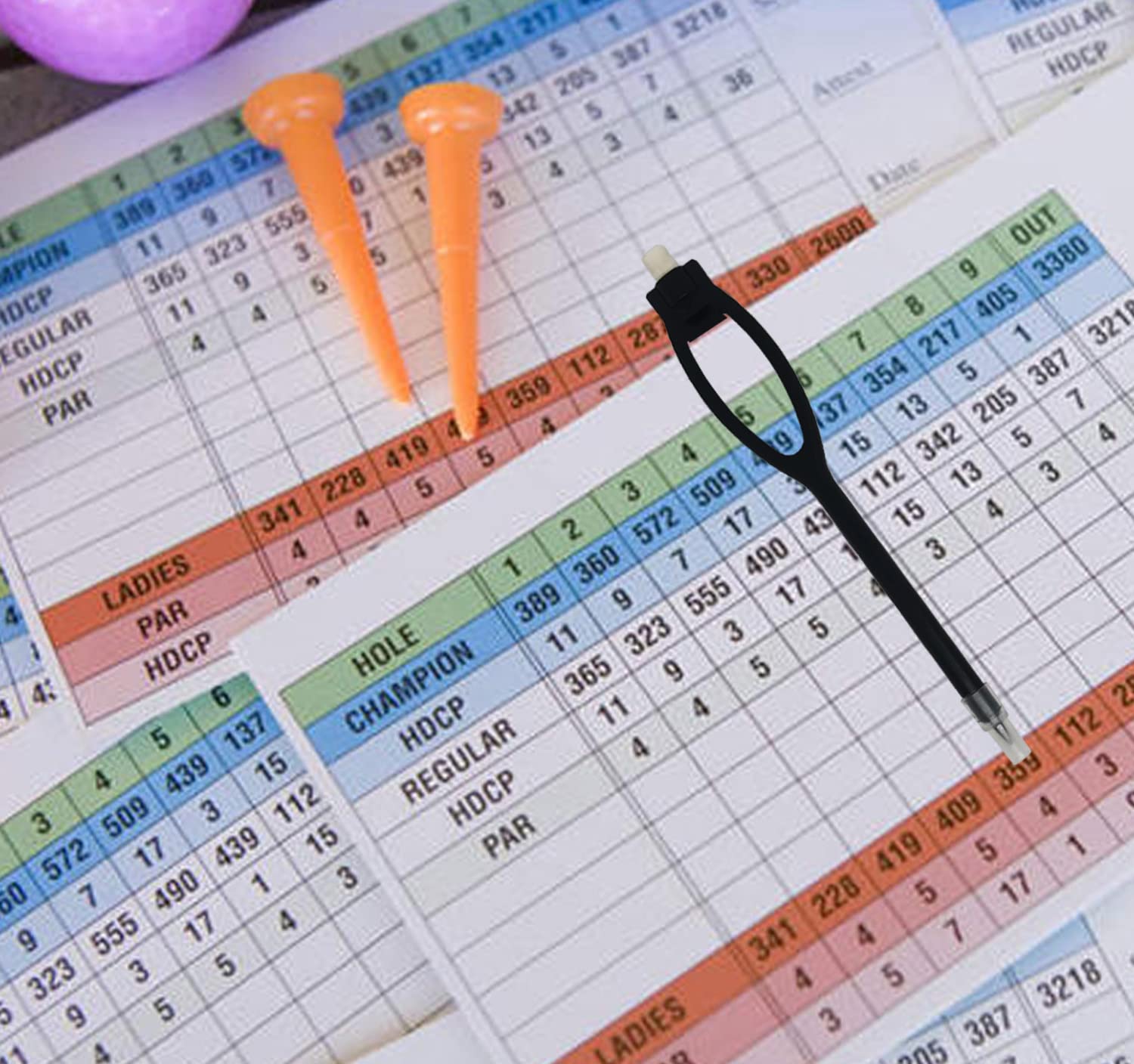 Adhere 50 matite da golf in plastica con clip per gomma, matite per segnare eventi di golf, matrimoni, riunioni aziendali, disegni per bambini (nero, 50 pezzi)