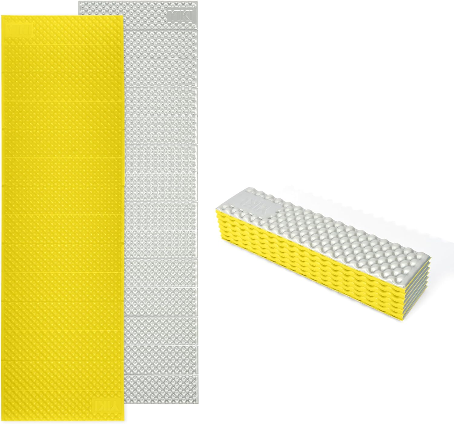 YIKI Closed Cell Foam Sleeping Pad for Camping, 72.8x22 inch, Ultralight Foldable Foam Sleeping Mat with Heat Reflective Layer, Waterproof Backpacking Pad for Hiking, Tent, Outdoor Use