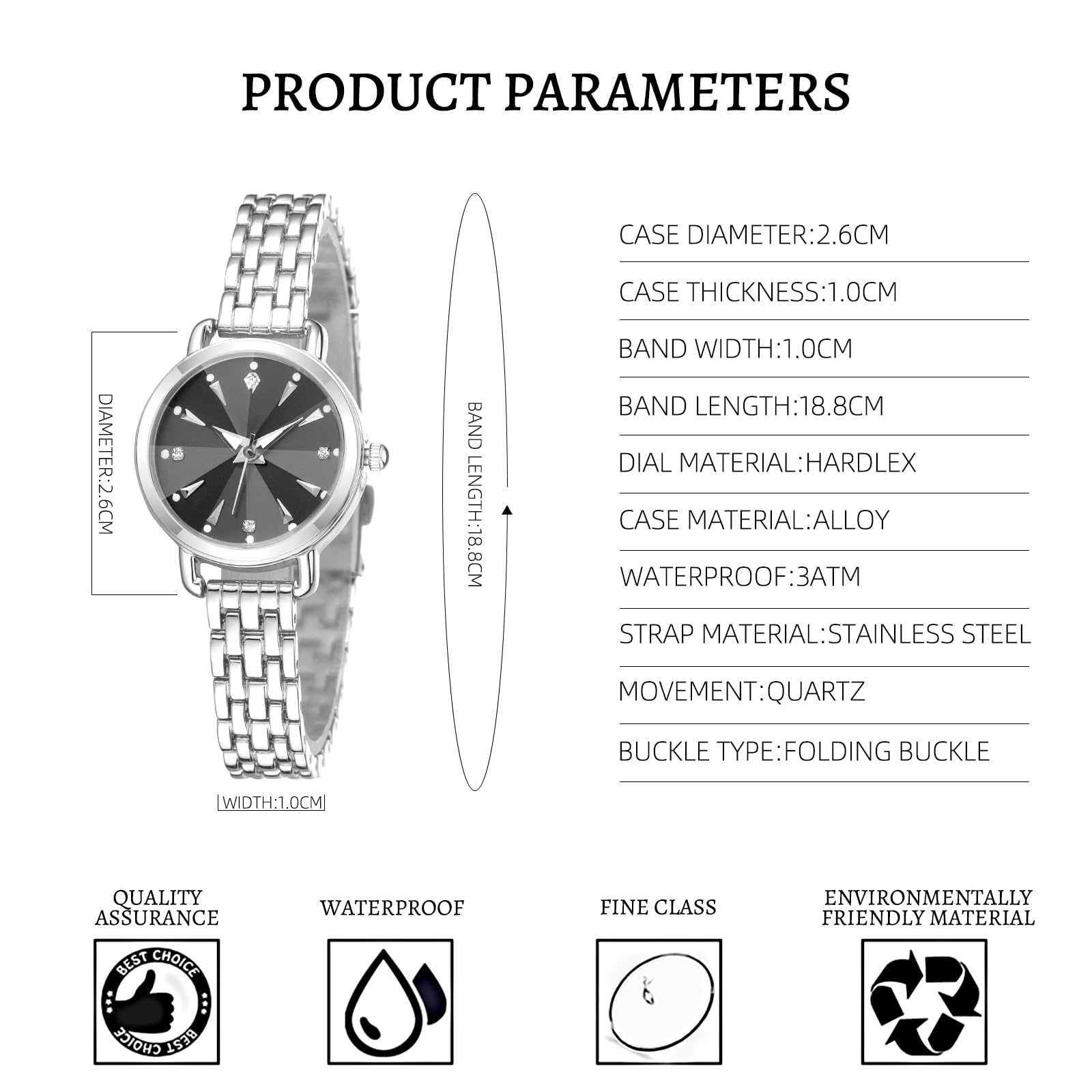TWOPTION Reloj para Mujer Quarz-Armbanduhr für Damen, kleine zierliche Uhr für Damen