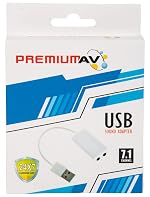 PremiumAV USB 2.0 Virtual 7.1 Channel Surround Sound Card Audio Adapter, External USB Audio Interface with Headphone & Mic Support for PC Laptop Windows Mac, White