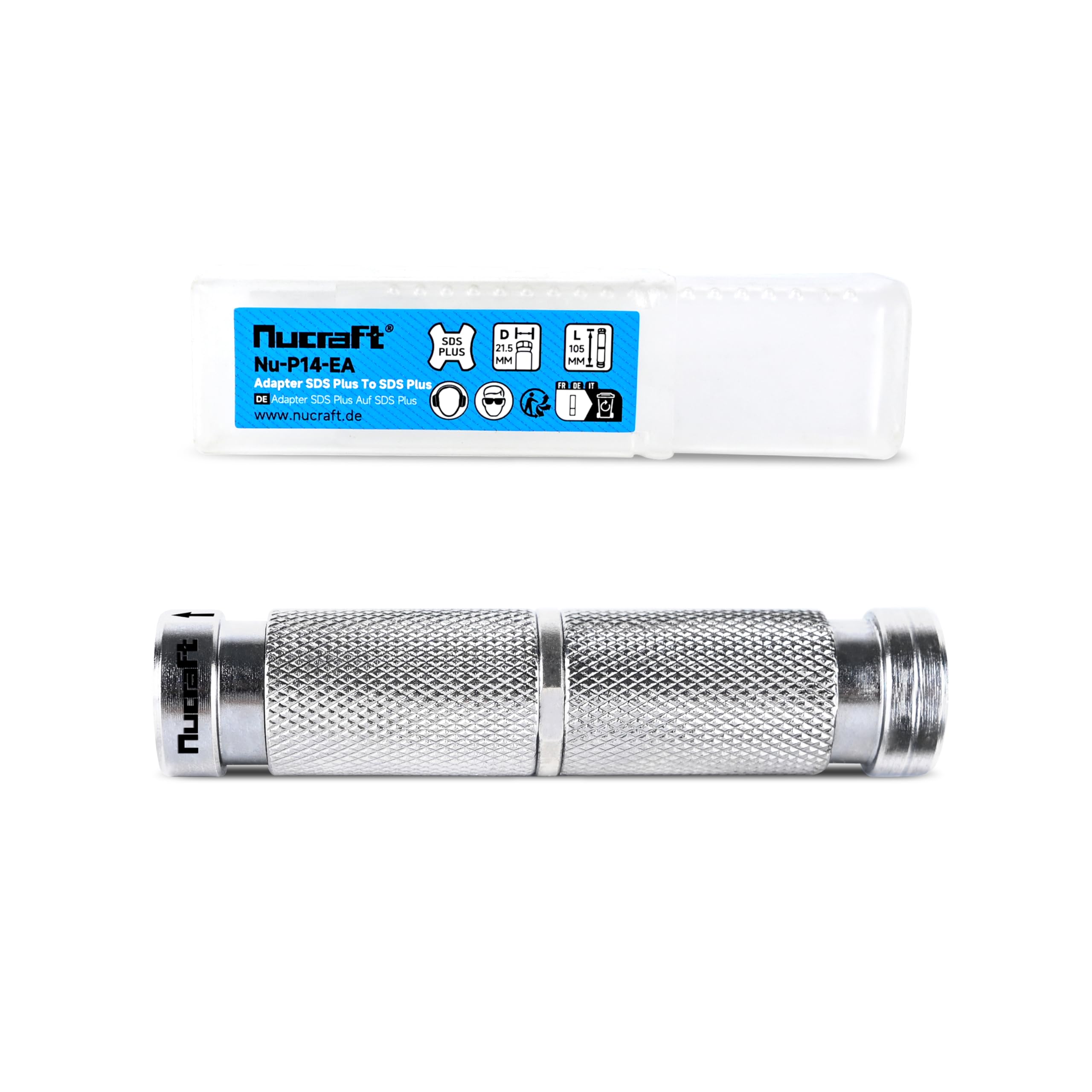 Nucraft Adattatore per attacco SDS Plus, adatto per estensioni di trapano, martelli e utensili con supporto SDS Plus