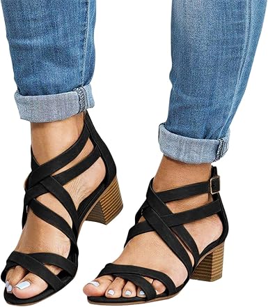 Amazon.com: Sandalias para mujer, zapatos de trabajo para mujer, zapatos de  tacón alto con punta abierta : Ropa, Zapatos y Joyería