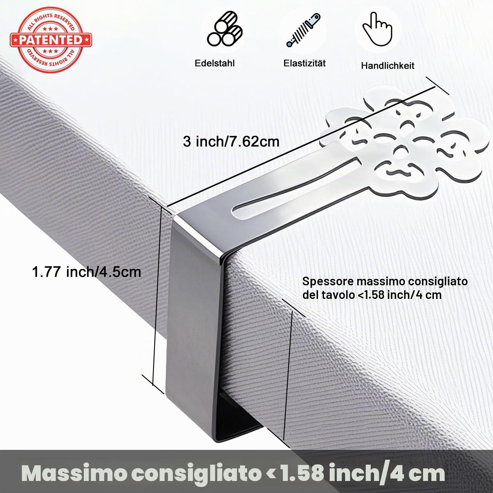 CUNGLIN Mollette per tovaglia in acciaio inox, 10 pezzi, clip per tovaglia, per tavoli spessi, tavoli da giardino, ristorante, tavolo da pranzo per la famiglia, per esterni
