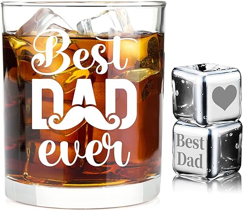 Best Husband Ever Vaso de whisky antiguo de 11 onzas con 2 cubitos de hielo grabados para marido, aniversario de él, cumpleaños, día de San