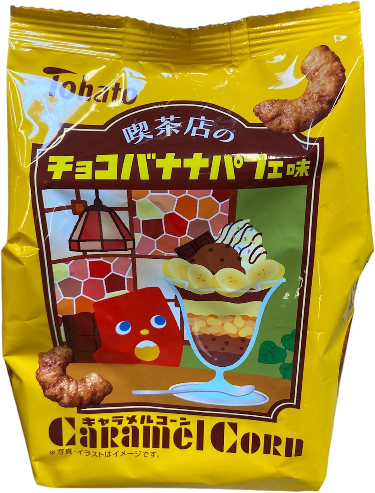 Tohato, Caramel Corn Choco Banana Parfait. Japanese Snack. Sweet and Crunchy. Verstaile. Unique Flavor โ 2.39 Oz (pack of 1)