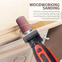 Vista 4 de Kit de tambor de lijado de prensa de taladro de 20 piezas, grano 80/120 mangas de banda de lijado de goma para carpintería