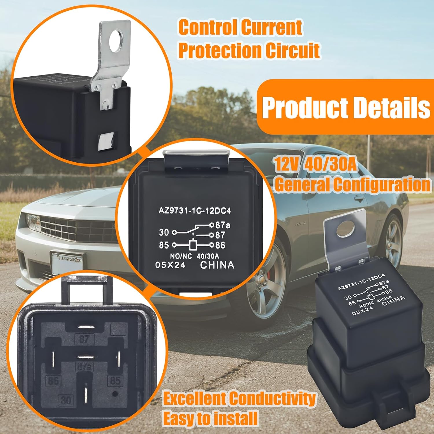 882751A1 Power Trim Relay (Pack of 2) Compatible with Mercury Mariner Outboards 20-300HP - 12V Tilt Trim Solenoid Replacement Compatible with 882751A2, Hella 4RD 960 388-32, VF4-35F11-Z07