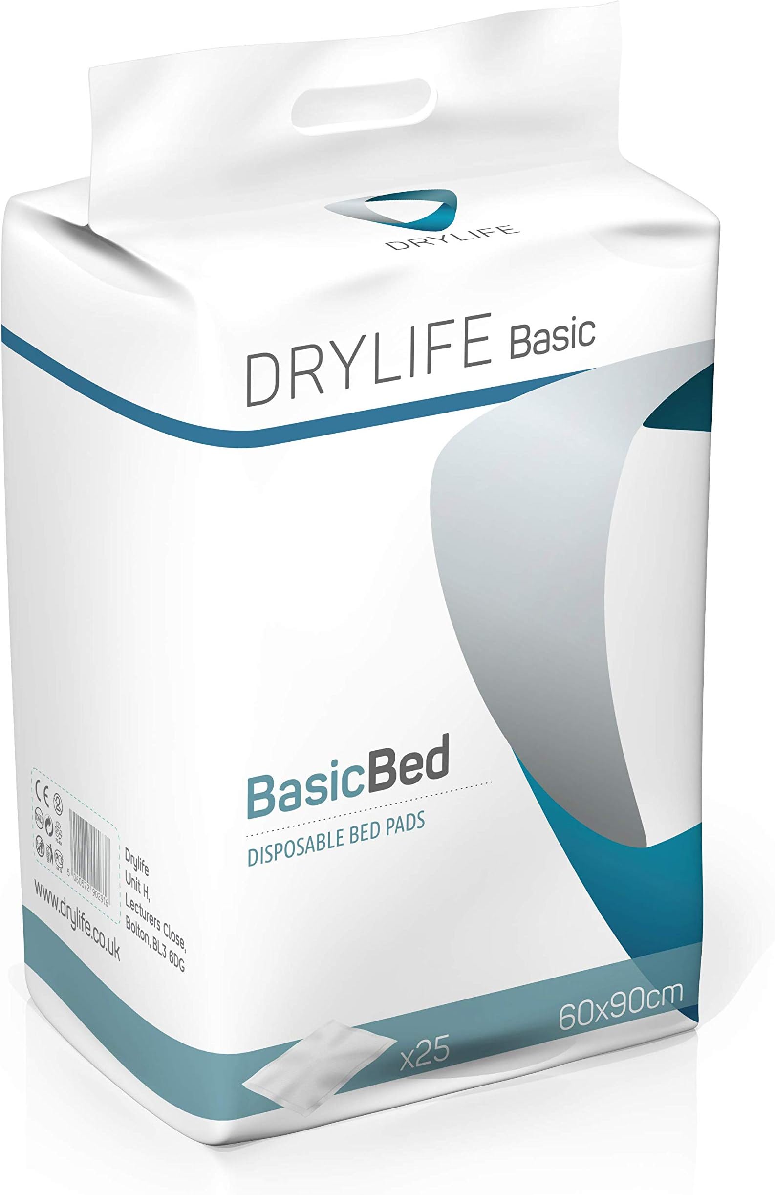 DrylifeBasic Disposable Bed Pads (60cm x 90cm) - Pack of 25