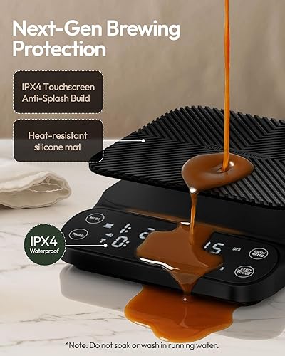 Miniatura 5 de Maestri House Báscula de café S3 con temporizador, báscula digital recargable de 6.6 lbs0.00 oz, 3 modos de preparación, relaciones ajustables y
