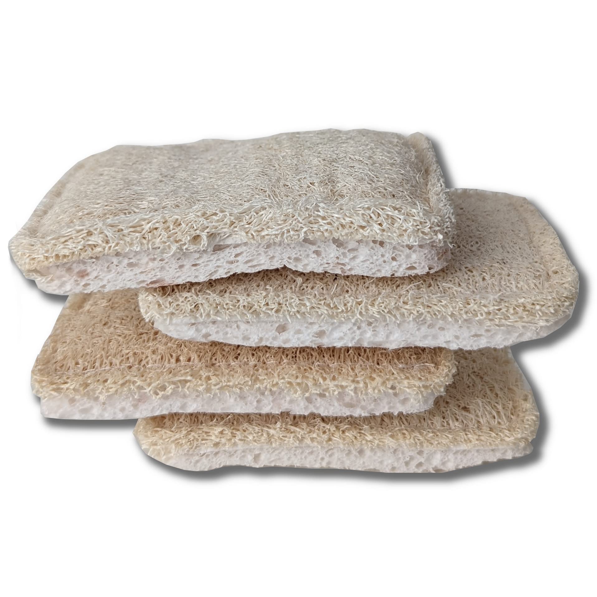 Eco Friendly Kitchen Sponges, Natural Loofah and Wood Pulp Cellulose, Biodegradable and Compostable, Zero Waste, Plastic Free