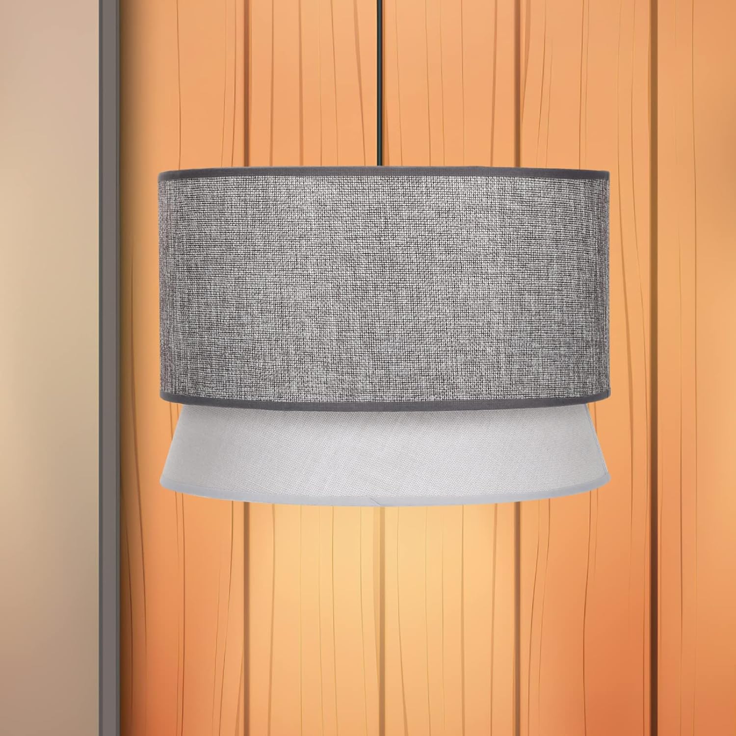 Gray Burlap Ceiling Lampshade Small Lampshade for Chandelier Decorative Light Cover