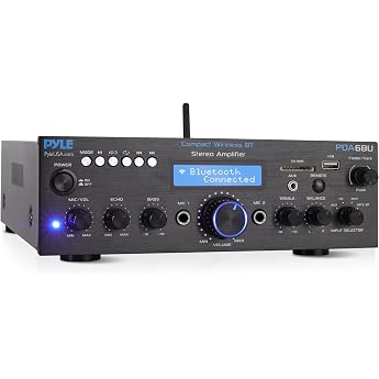 PyleUsa Home Audio Amplifier Home Theater Power Stereo Receiver Surround Sound PDA6BUEU